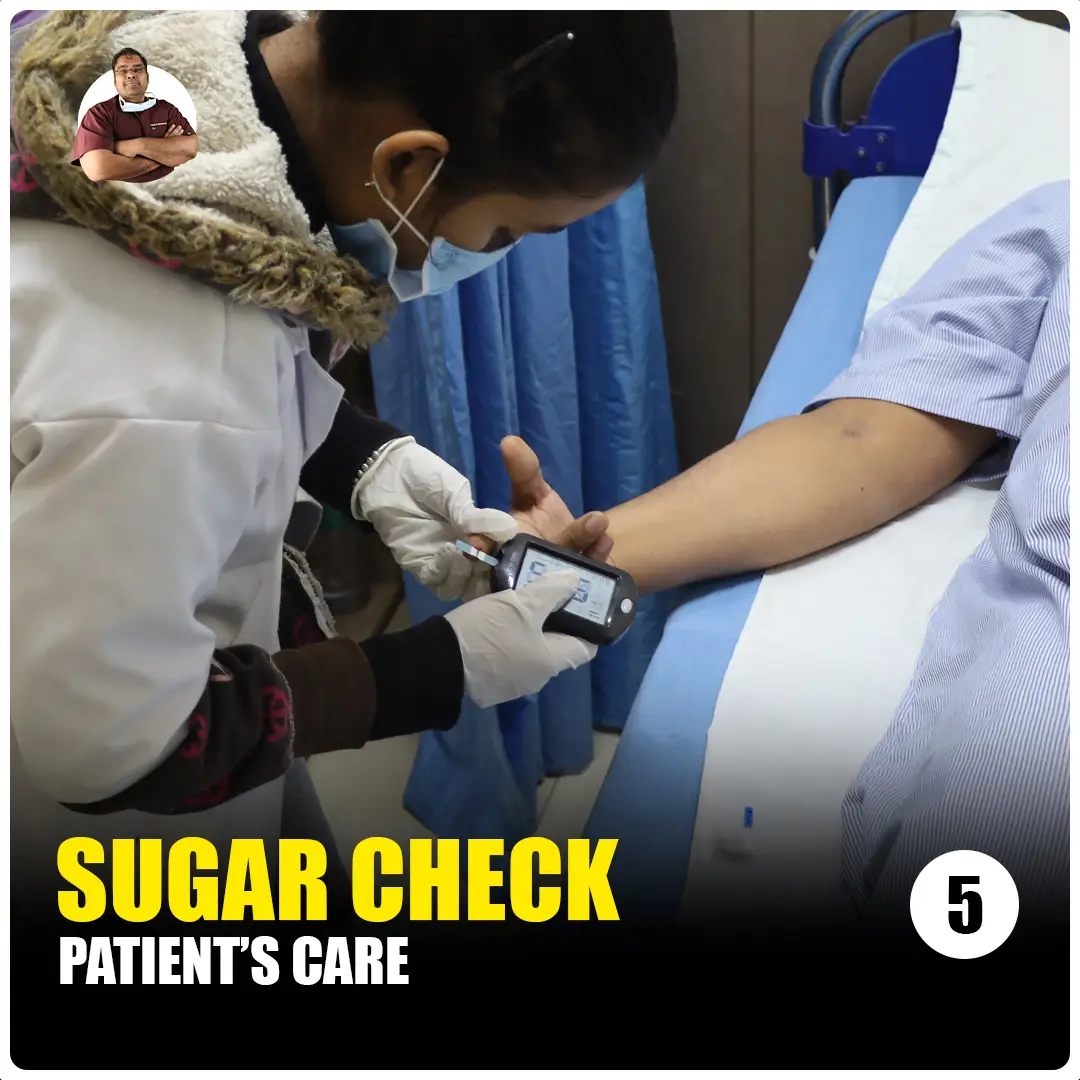 Sugar test of patient