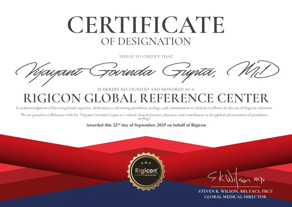 Certificate of Rigicon Global Reference Center of Dr. Vijayant Govinda Gupta